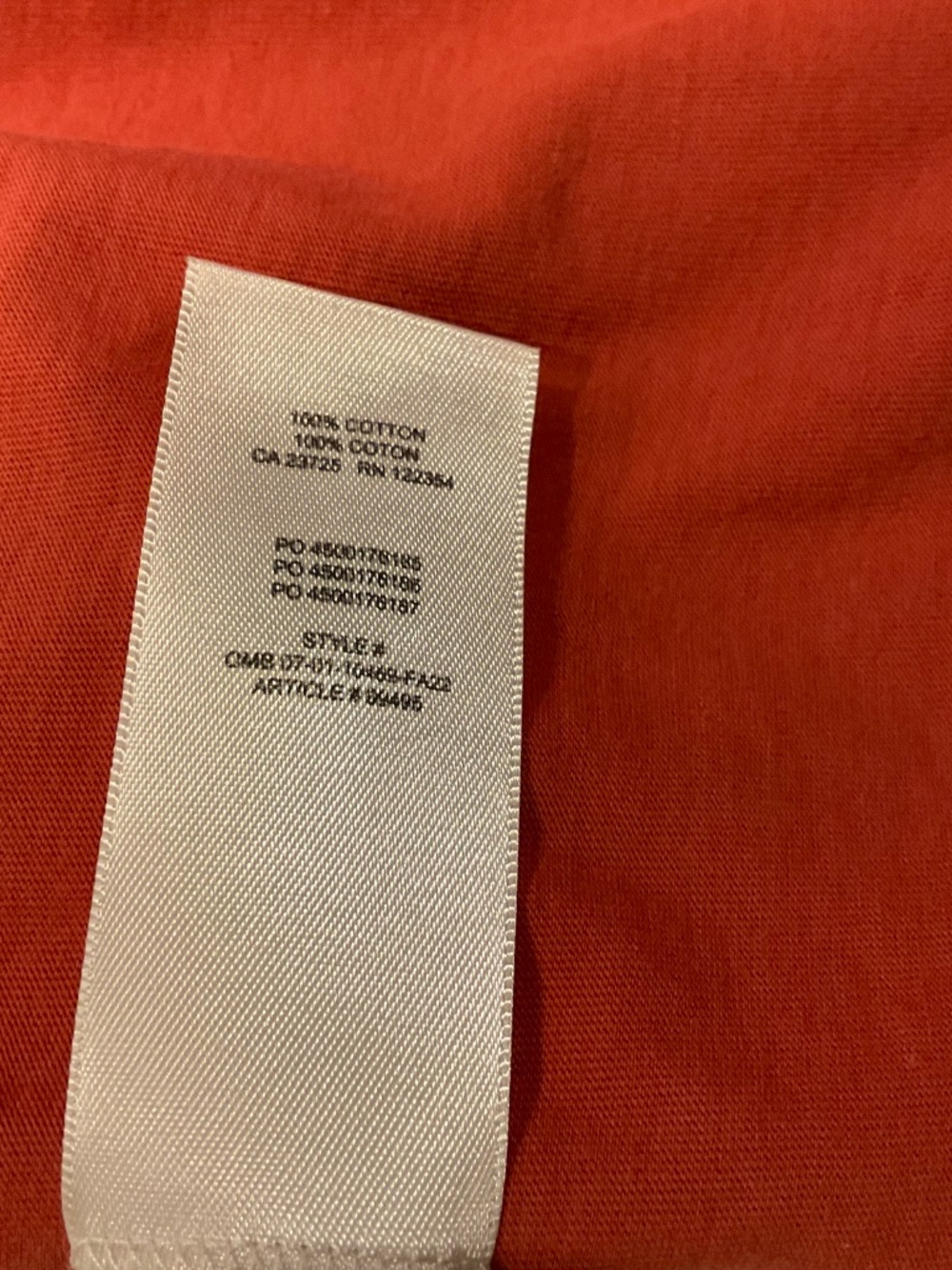 Wilfred Free Aritzia Go To Long Sleeve Tee XL Orange Minimalist Comfort Staple - Picture 7 of 8